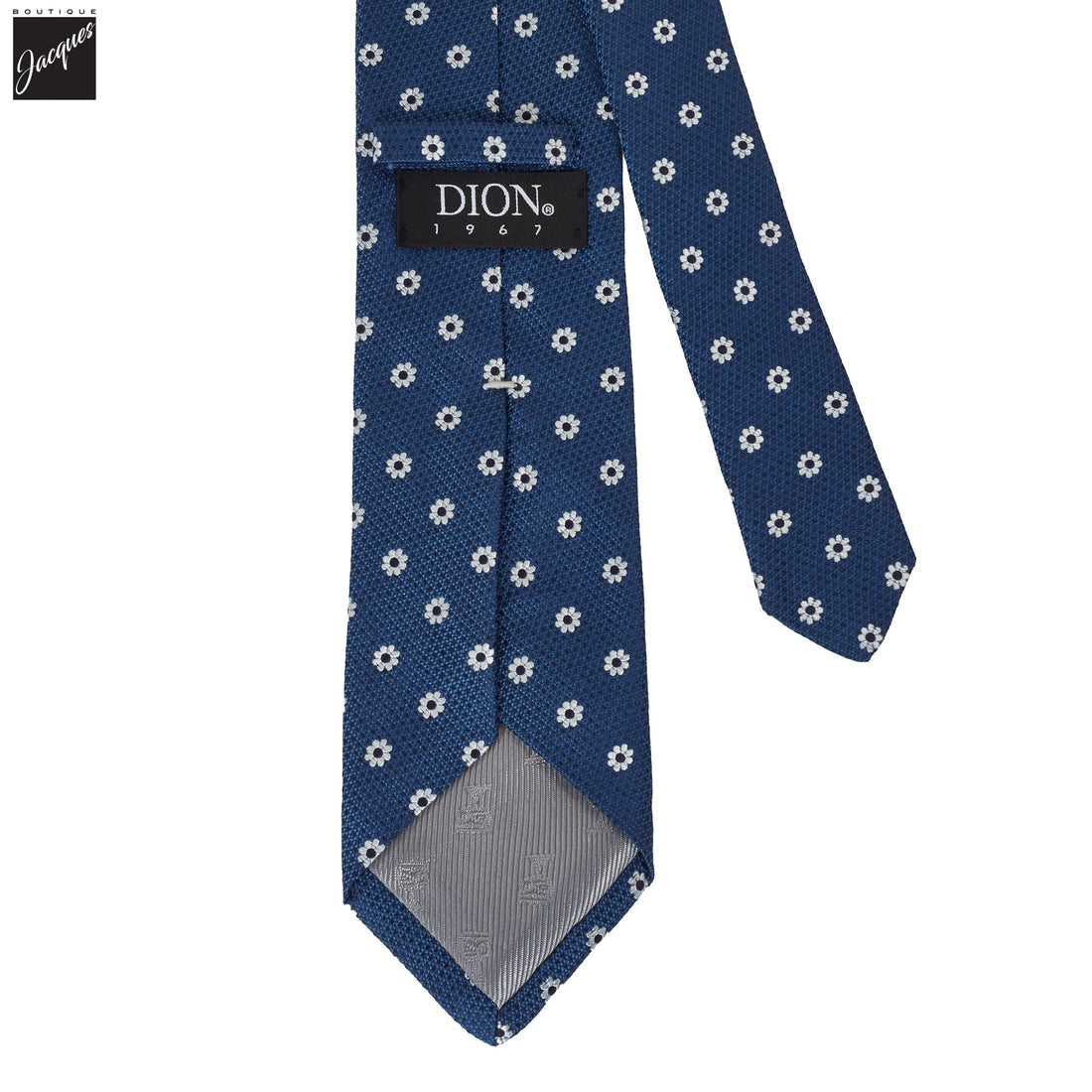 Blue Floral Woven Silk Tie - DION