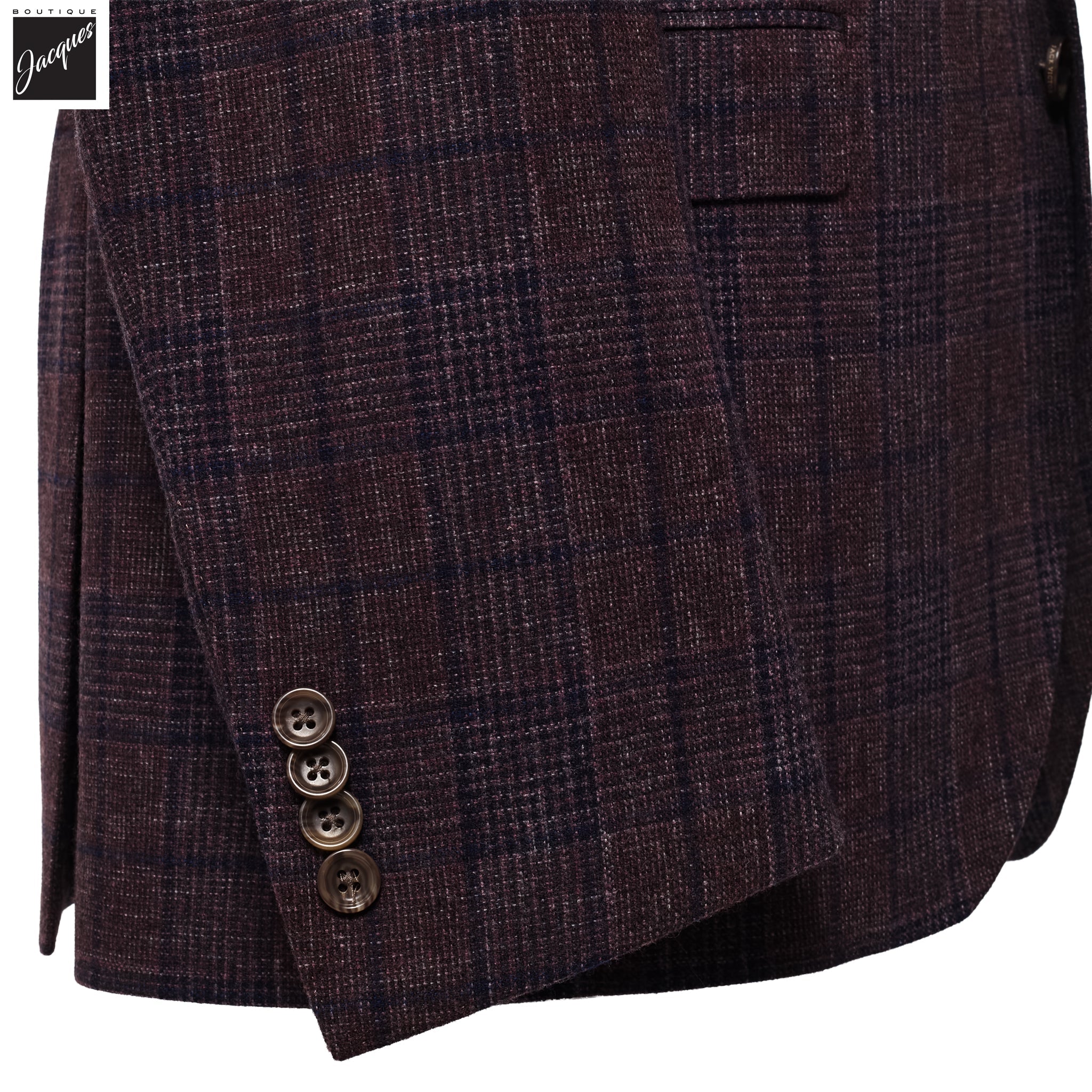 Wine Check Mcallen Contemporary Fit Wool Sport Coat - Jack Victor 1913 - Boutique Jacques International