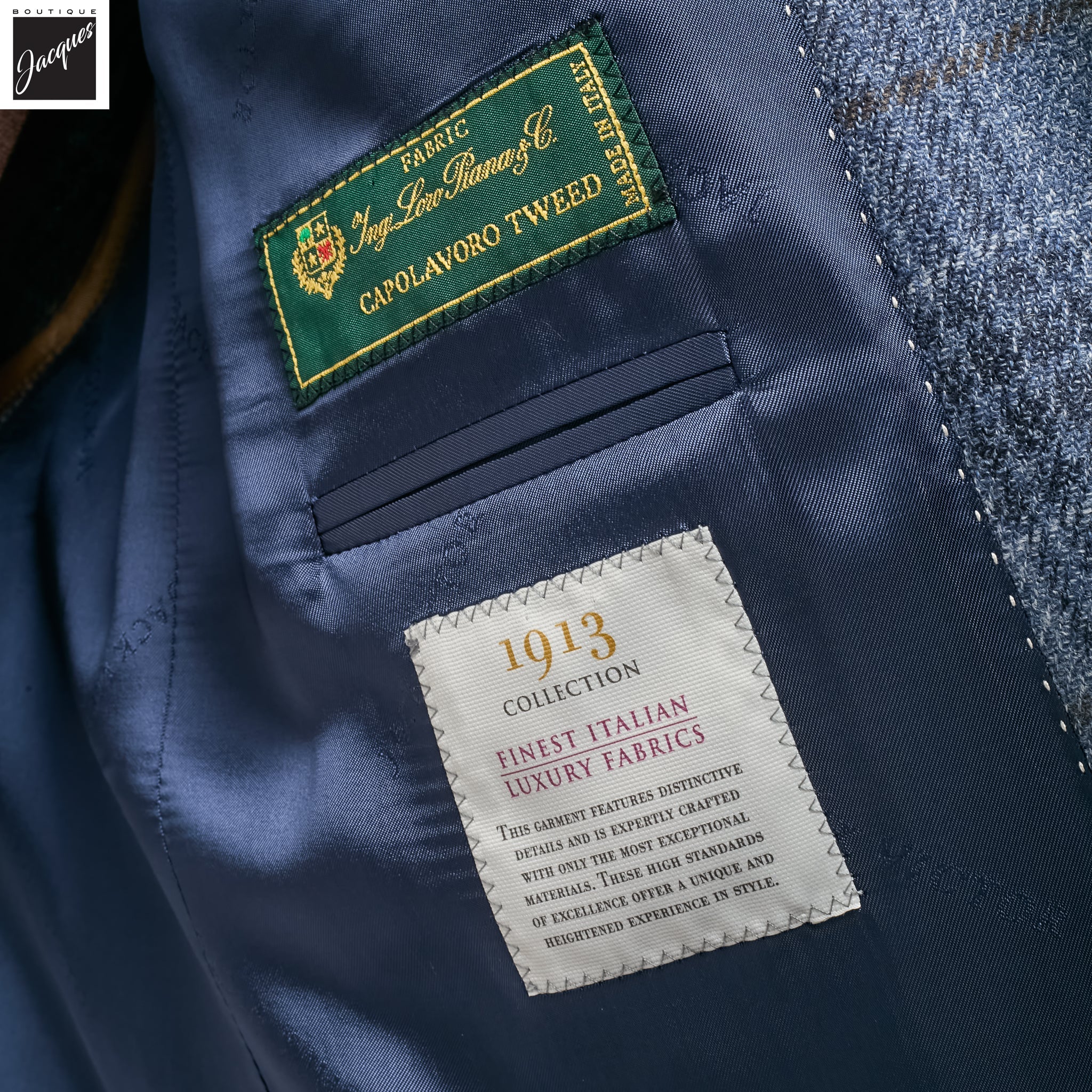 Steel Blue Wool-Silk Tweed McAllen Contemporary Fit Sport Jacket - Jack Victor