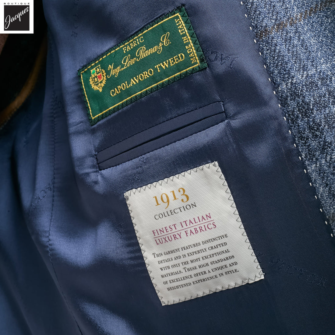 Steel Blue Wool-Silk Tweed McAllen Contemporary Fit Sport Jacket - Jack Victor