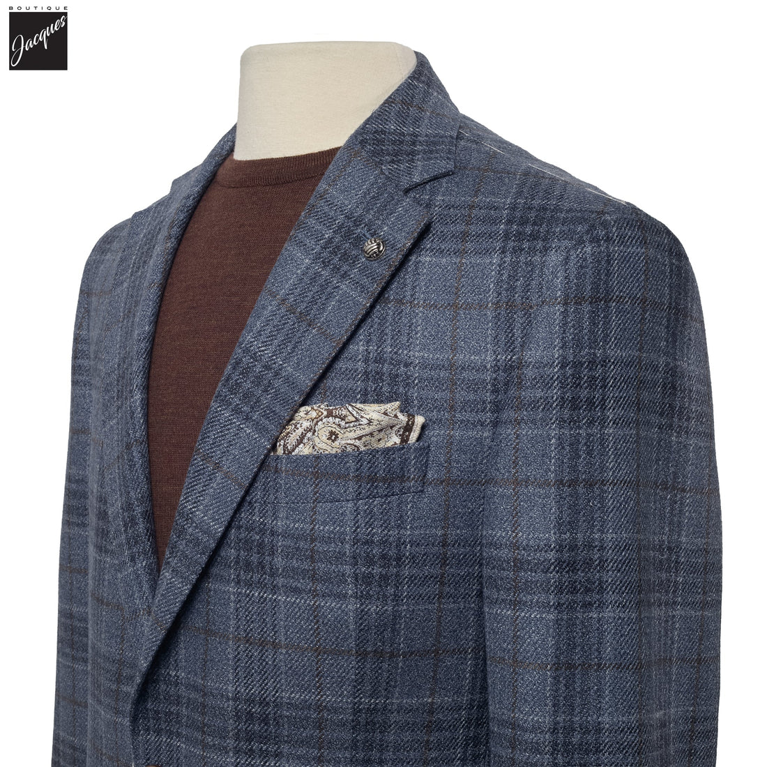 Steel Blue Wool-Silk Tweed McAllen Contemporary Fit Sport Jacket - Jack Victor