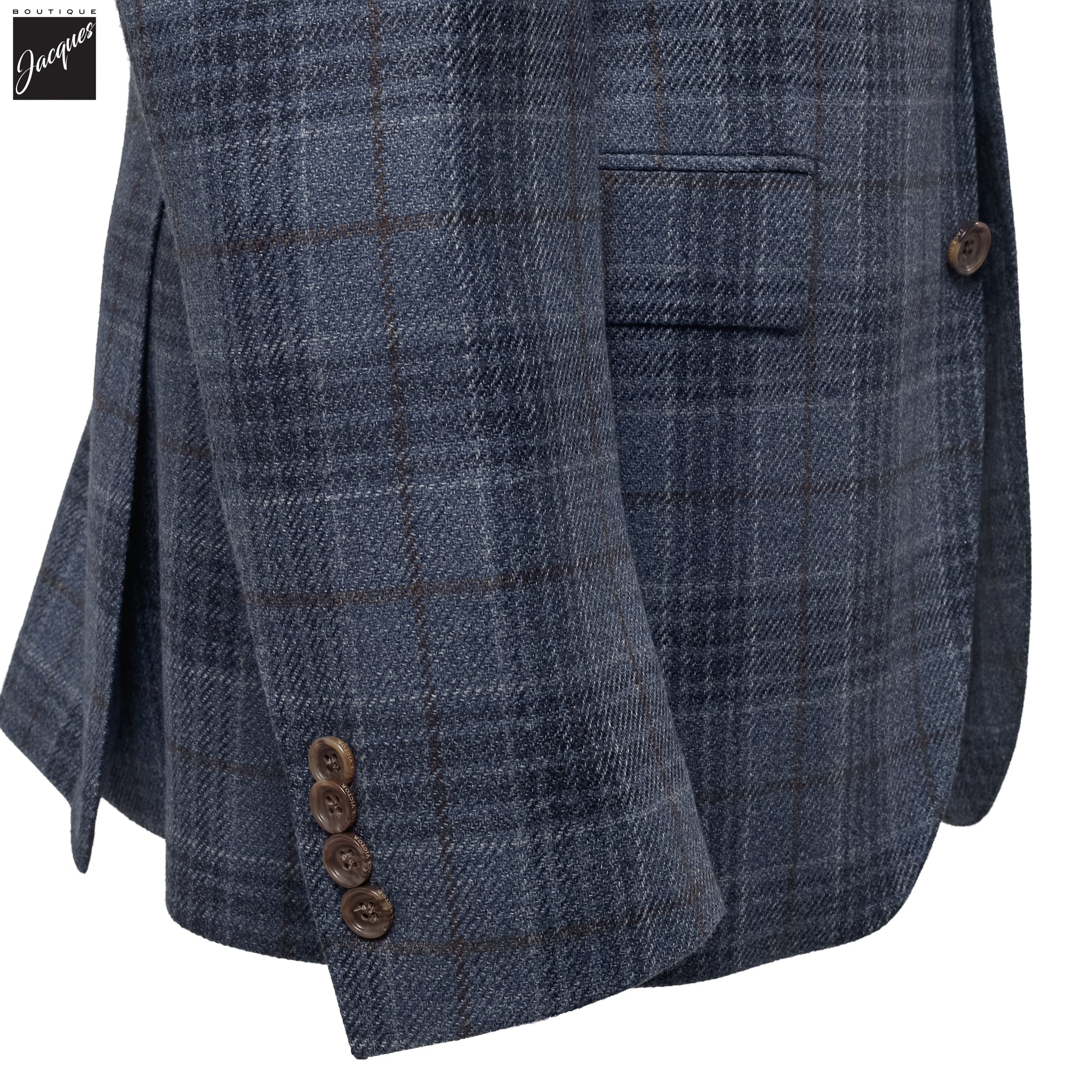 Steel Blue Wool-Silk Tweed McAllen Contemporary Fit Sport Jacket - Jack Victor