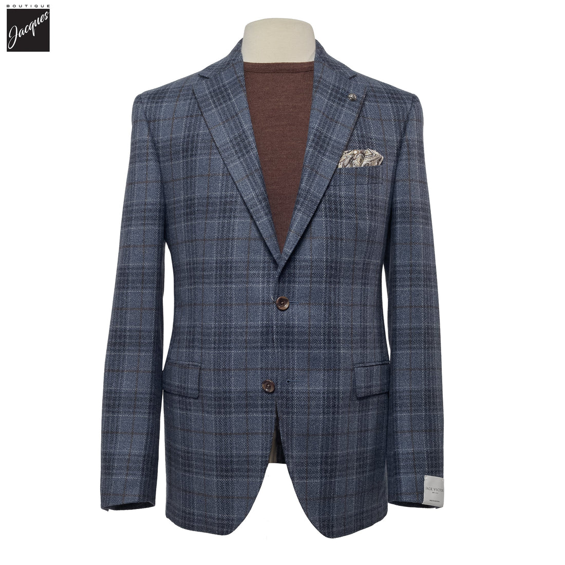 Steel Blue Wool-Silk Tweed McAllen Contemporary Fit Sport Jacket - Jack Victor
