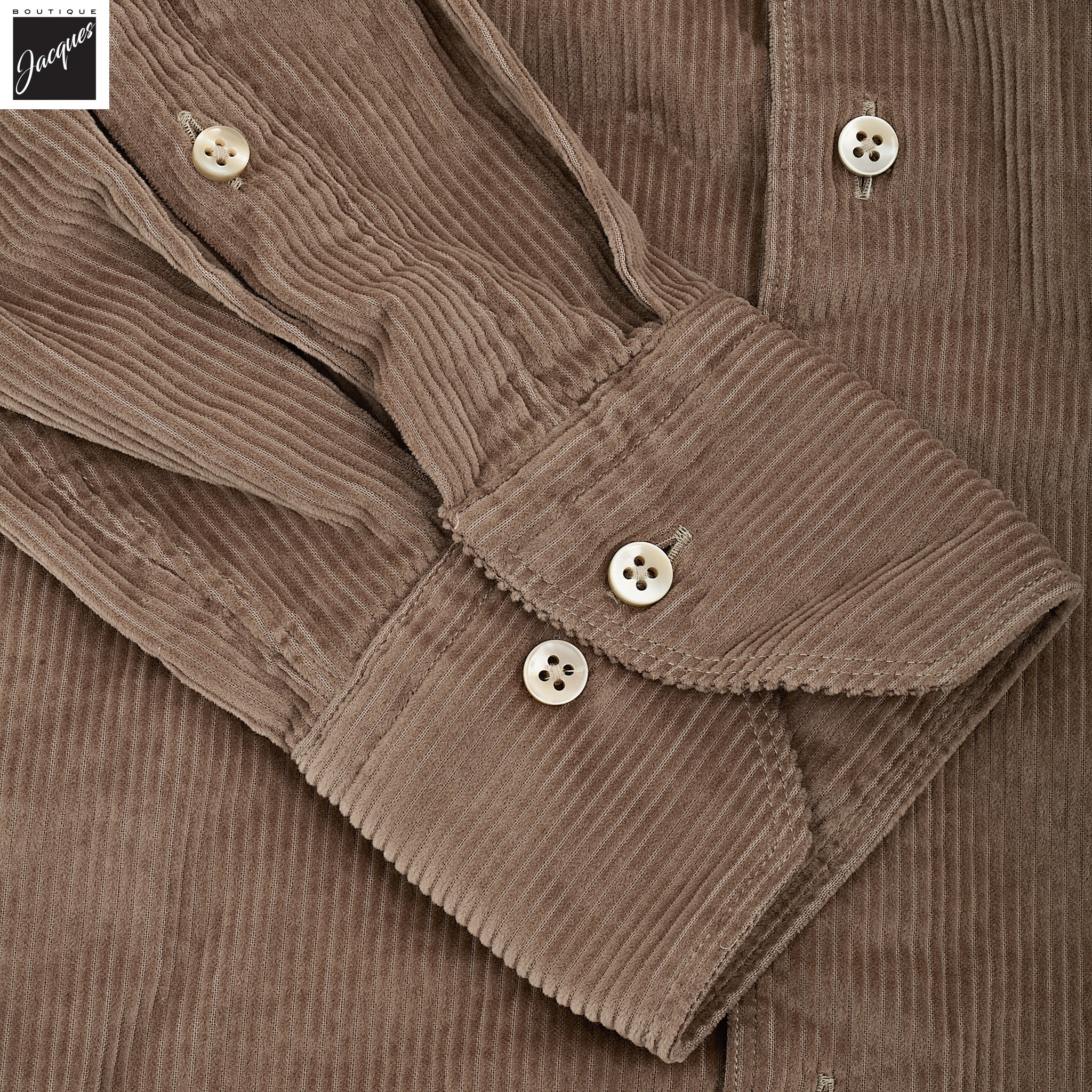 Taupe Brown Corduroy Slimline Overshirt - Stenströms