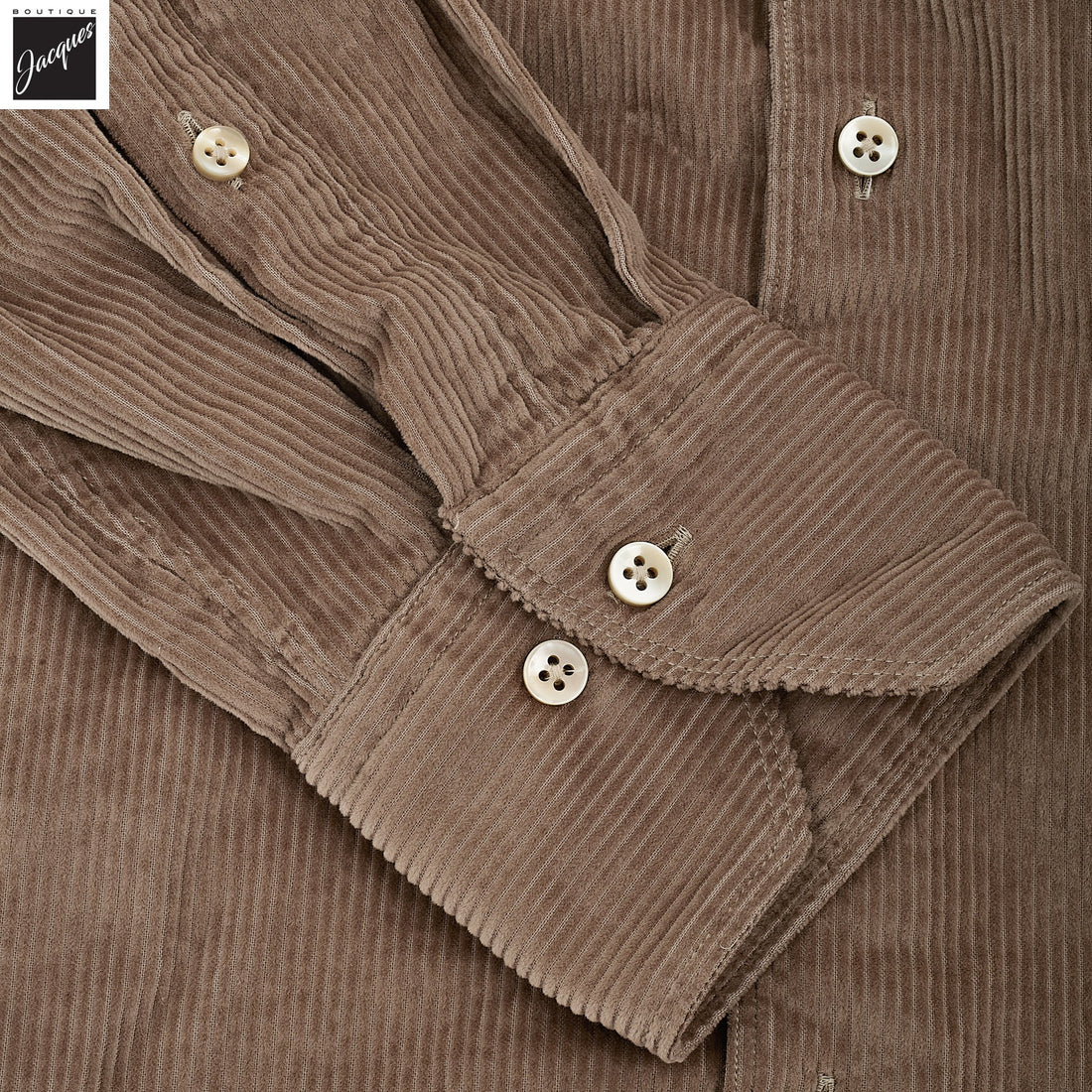 Taupe Brown Corduroy Slimline Overshirt - Stenströms