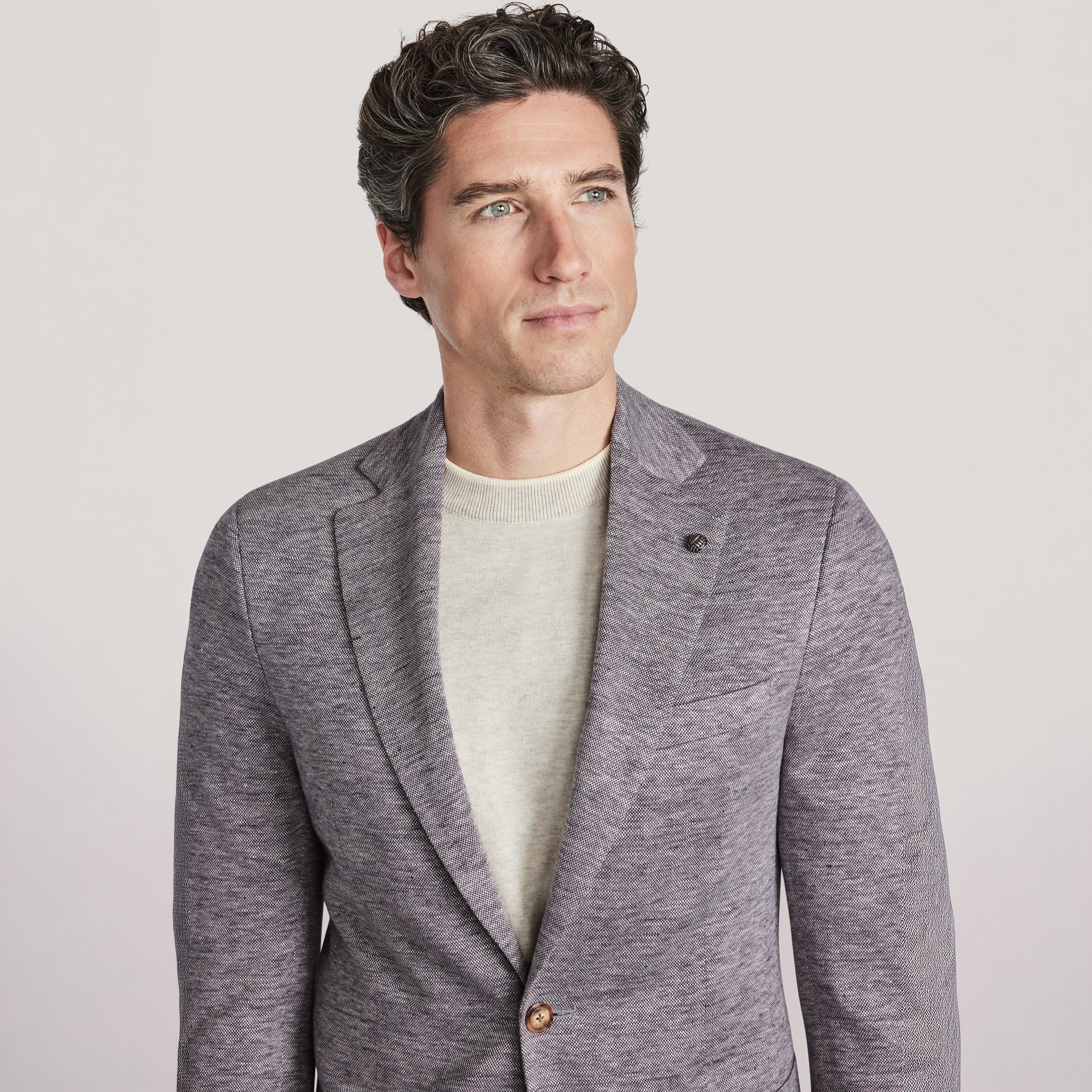 Lavender Linen/Wool/Silk Hartford Contemporary Fit Sport Jacket - Jack Victor