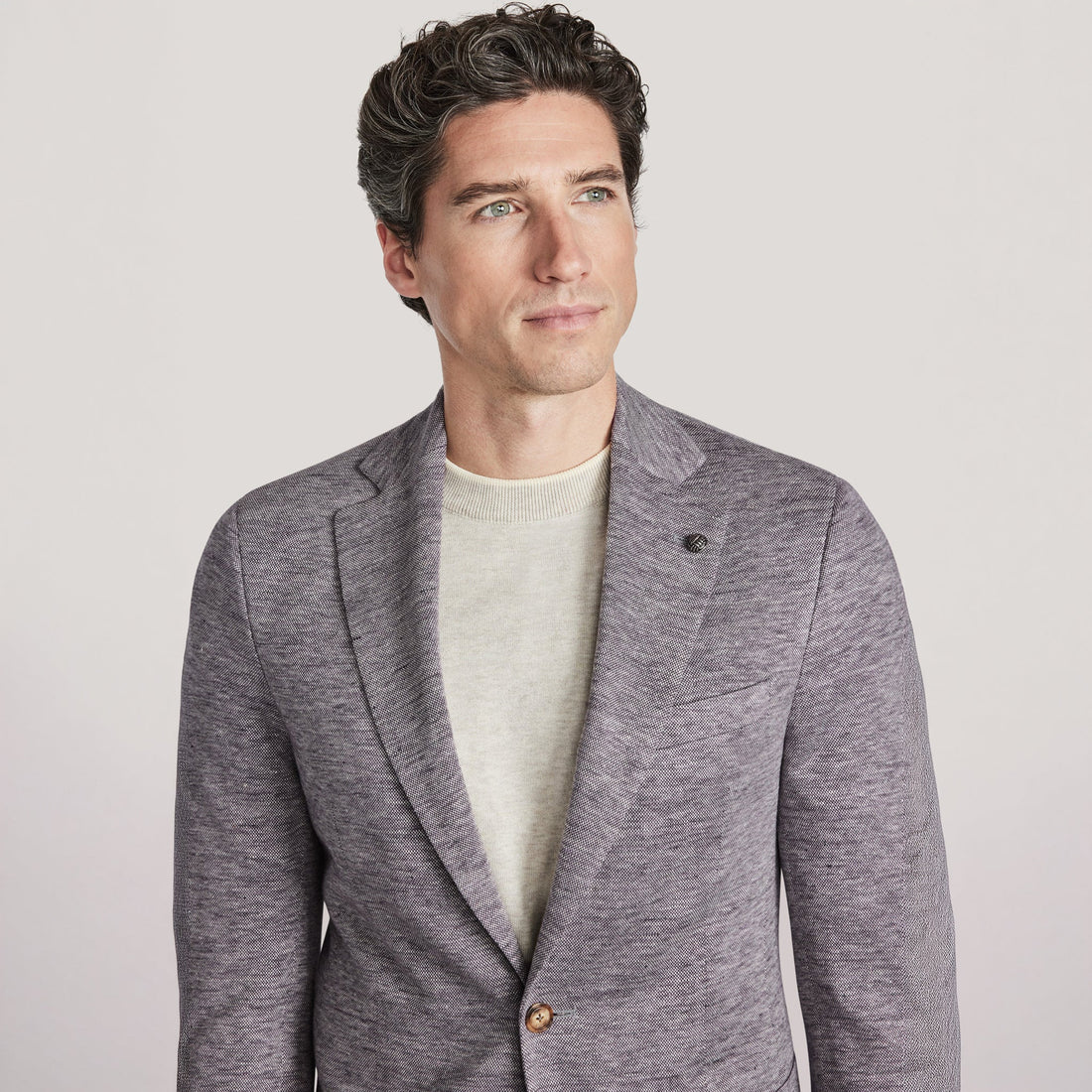 Lavender Linen/Wool/Silk Hartford Contemporary Fit Sport Jacket - Jack Victor