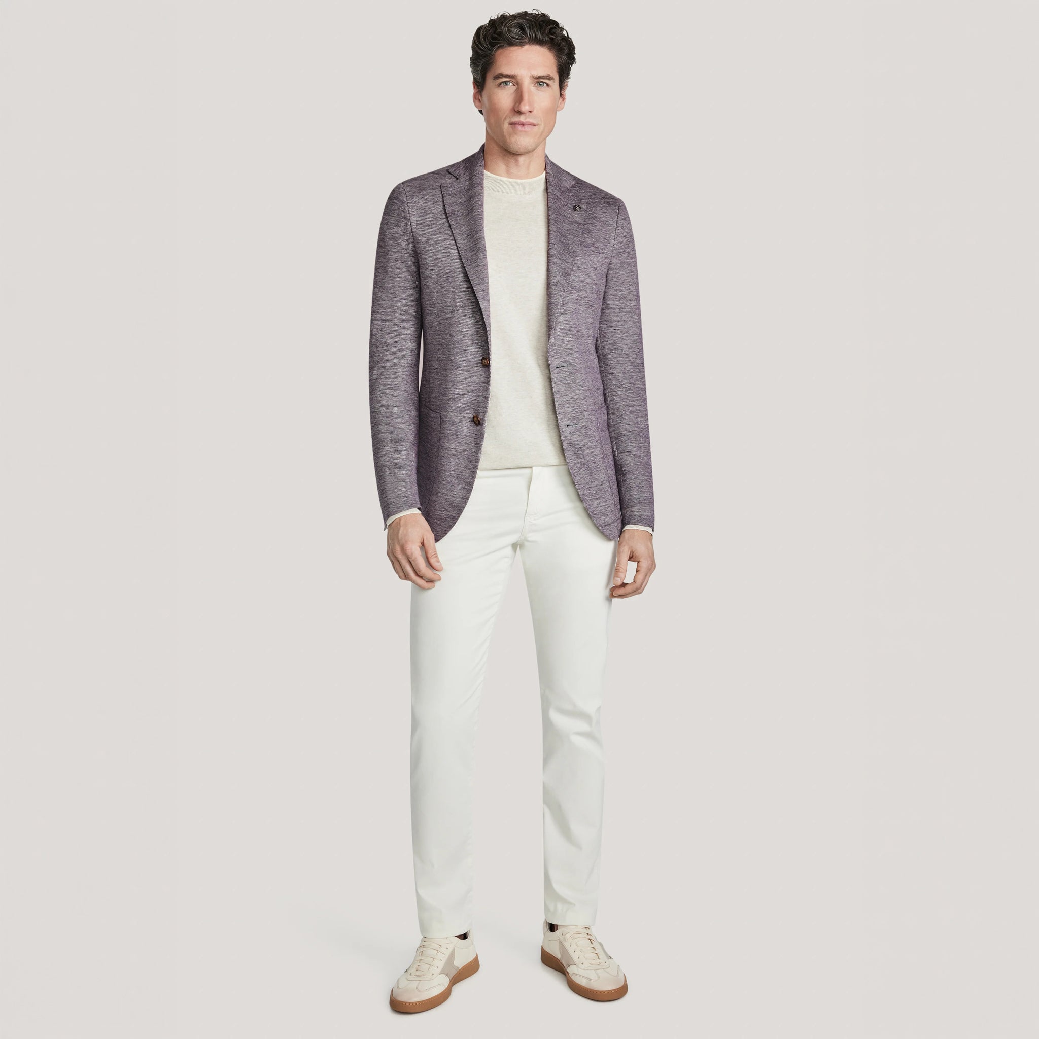 Lavender Linen/Wool/Silk Hartford Contemporary Fit Sport Jacket - Jack Victor