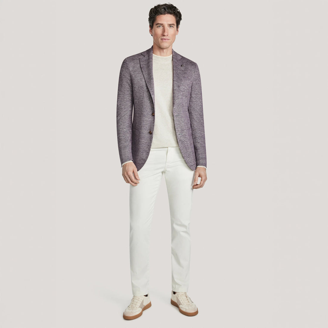 Lavender Linen/Wool/Silk Hartford Contemporary Fit Sport Jacket - Jack Victor