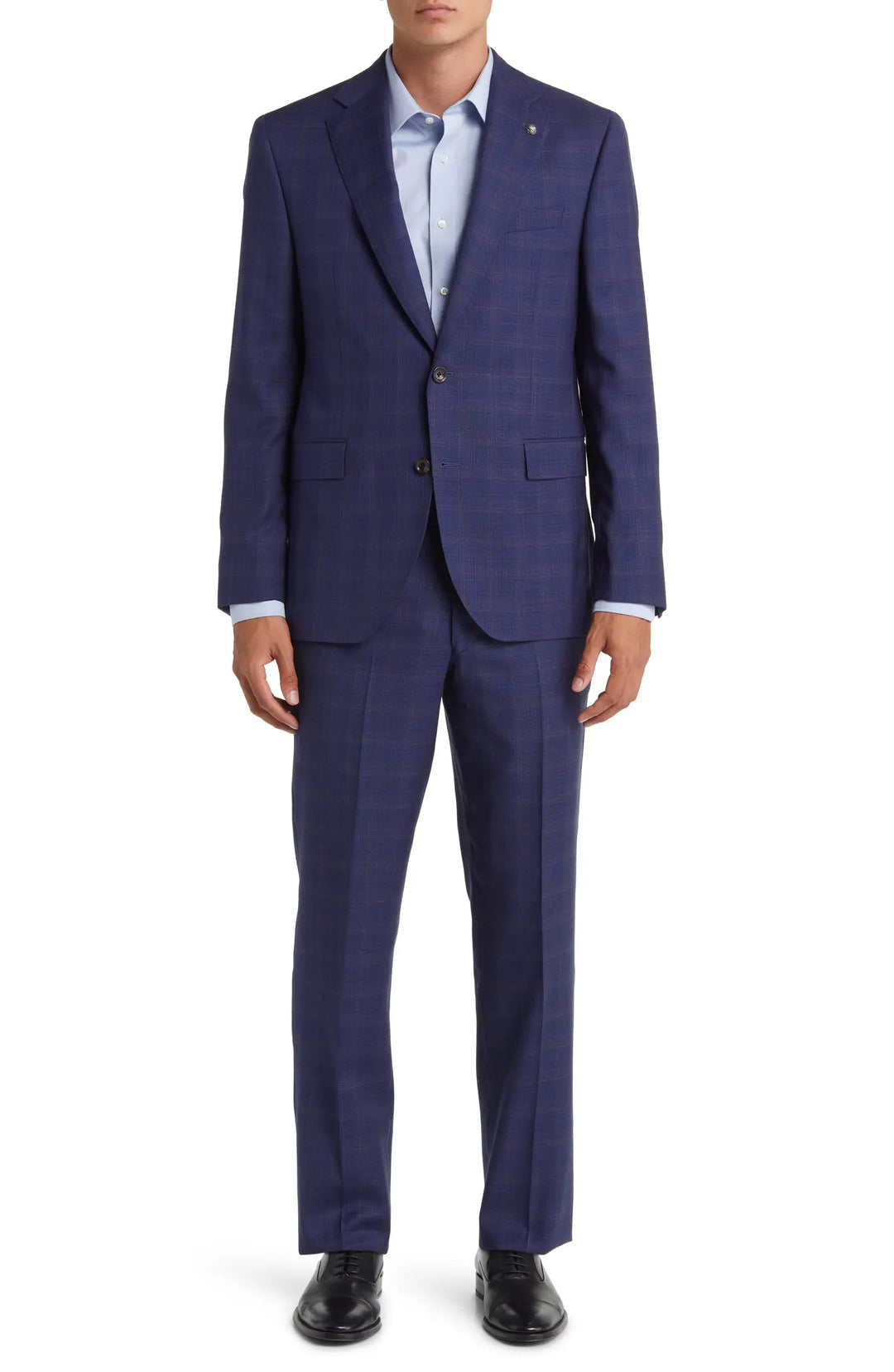 Blue Check Esprit Modern Fit Loro Piana Wool Suit - Jack Victor