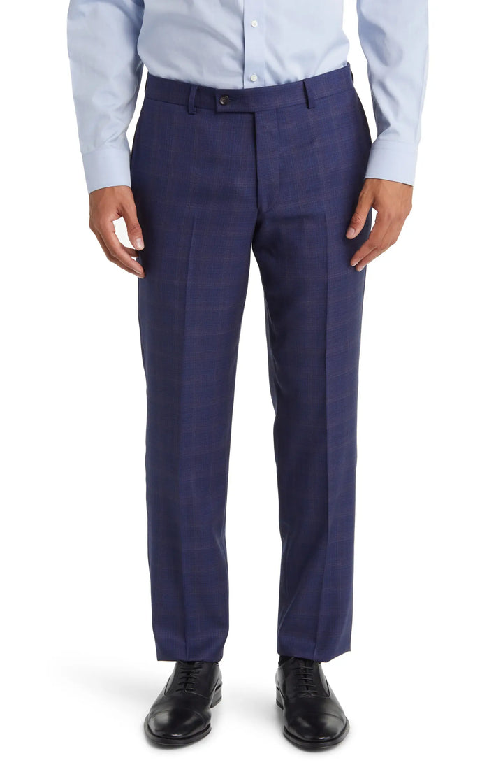 Blue Check Esprit Modern Fit Loro Piana Wool Suit - Jack Victor