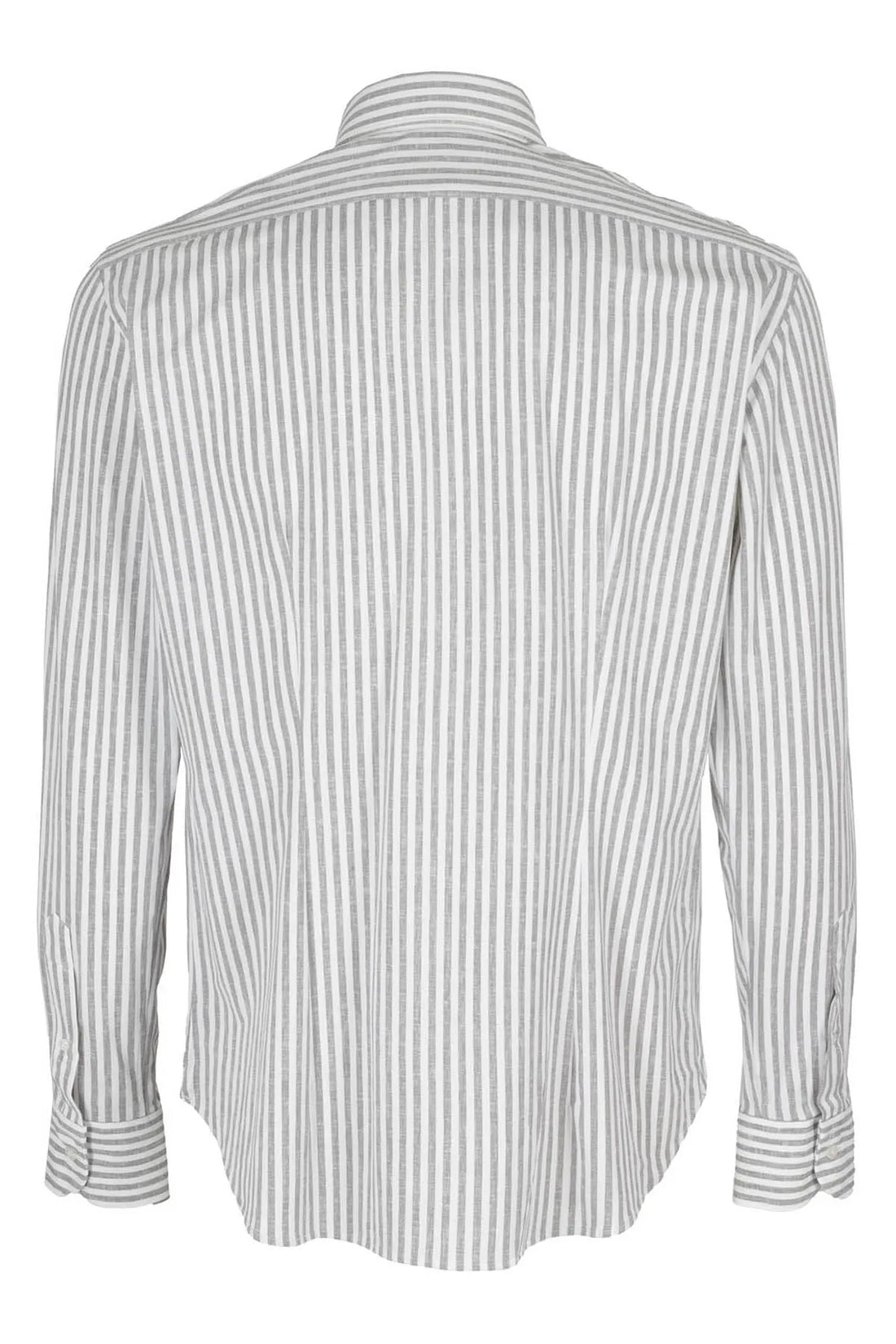Gray Stripe Jersey Stretch Dress Shirt Slim Fit- Orian - Boutique Jacques Last Call