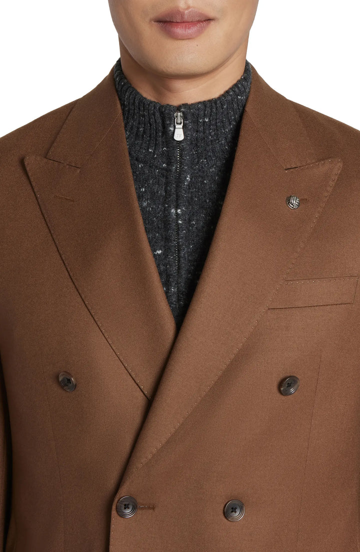 Tobacco Brown Double Breasted Martin Contemporary Fit Sport Jacket - Jack Victor - Boutique Jacques Last Call