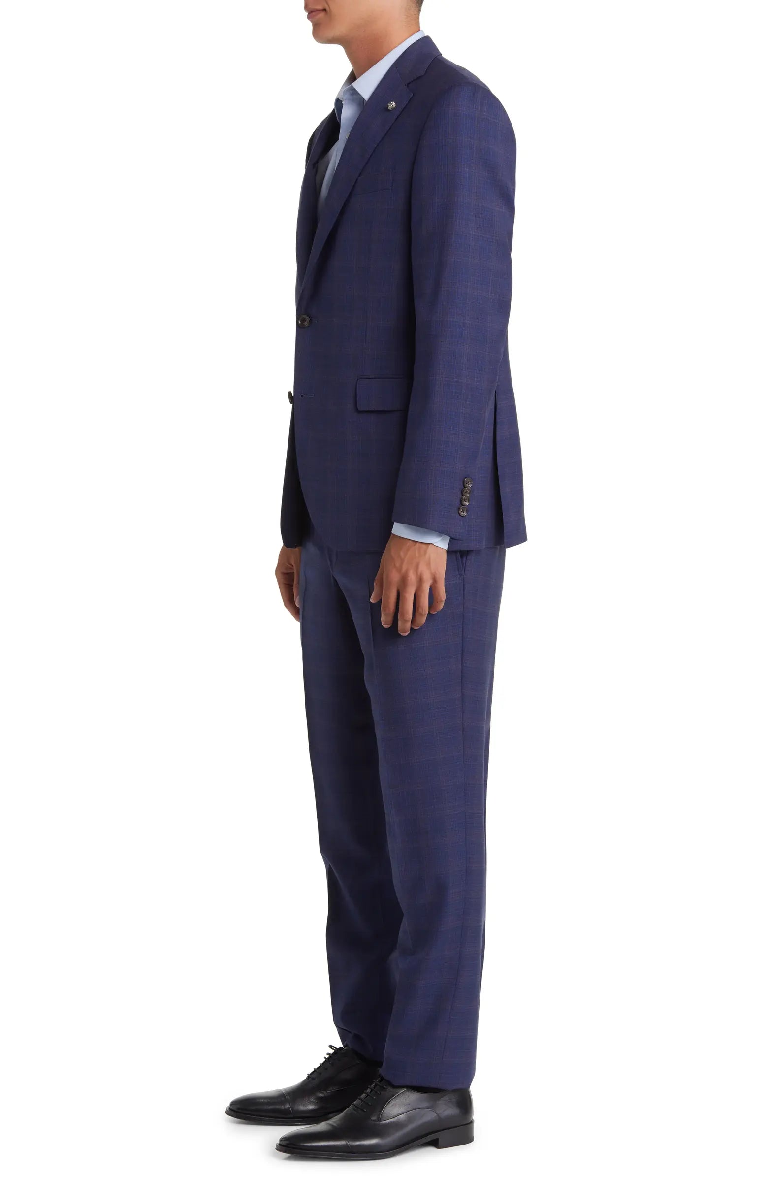 Blue Check Esprit Modern Fit Loro Piana Wool Suit - Jack Victor - Boutique Jacques Last Call