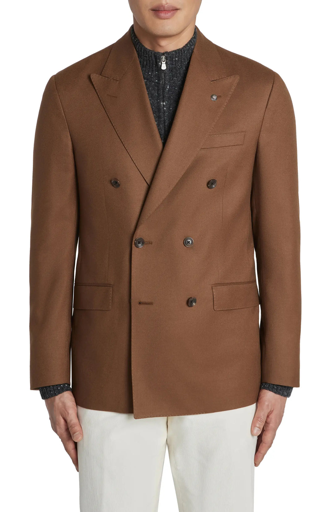 Tobacco Brown Double Breasted Martin Contemporary Fit Sport Jacket - Jack Victor - Boutique Jacques Last Call