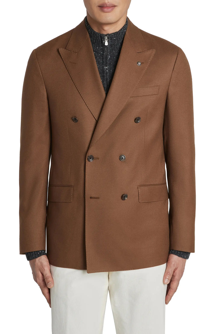 Tobacco Brown Double Breasted Martin Contemporary Fit Sport Jacket - Jack Victor - Boutique Jacques Last Call