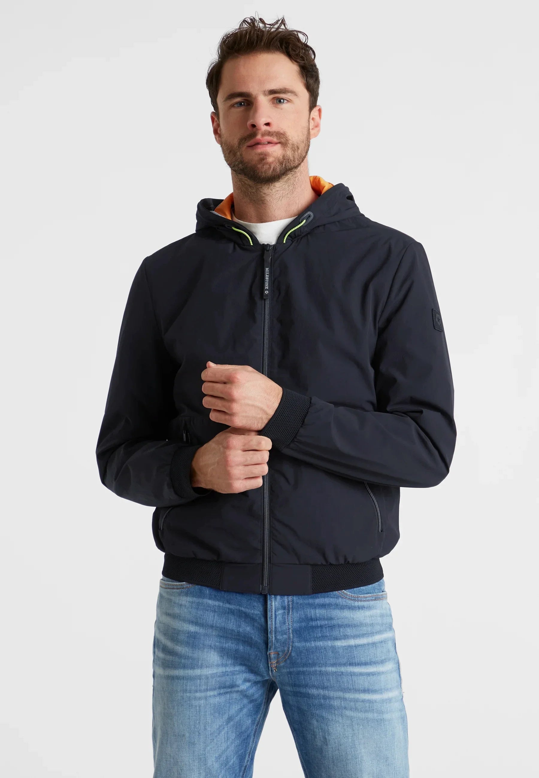 Lightweight Blue Bomber Jacket - Milestone - Boutique Jacques Last Call