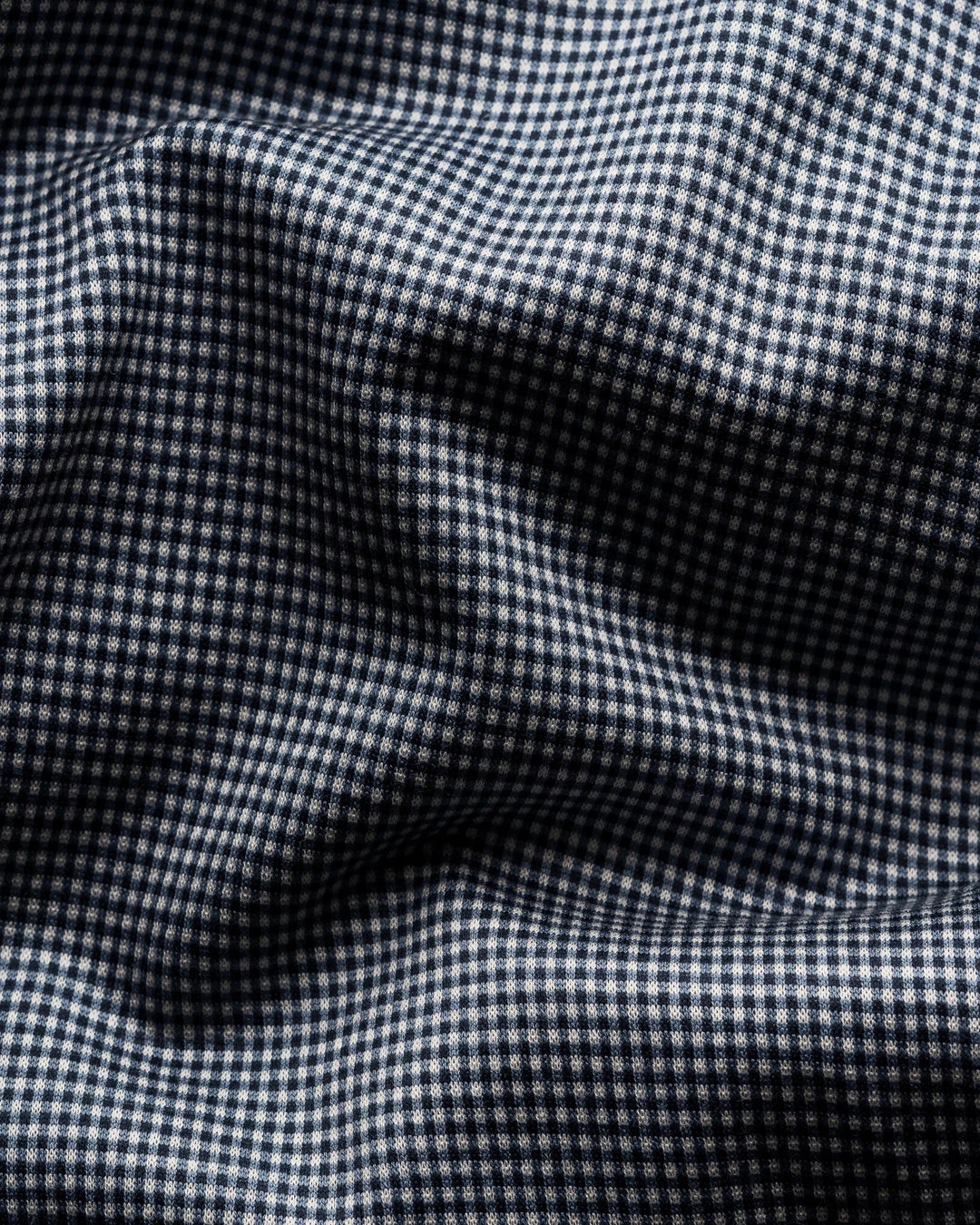 Dark Blue Micro Check King Knit Slim Fit Shirt - ETON