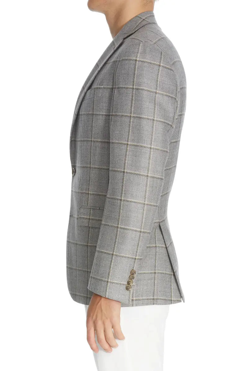 Gray Check Unconstructed Midland Contemporary Fit Sport Jacket - Jack Victor - Boutique Jacques Last Call