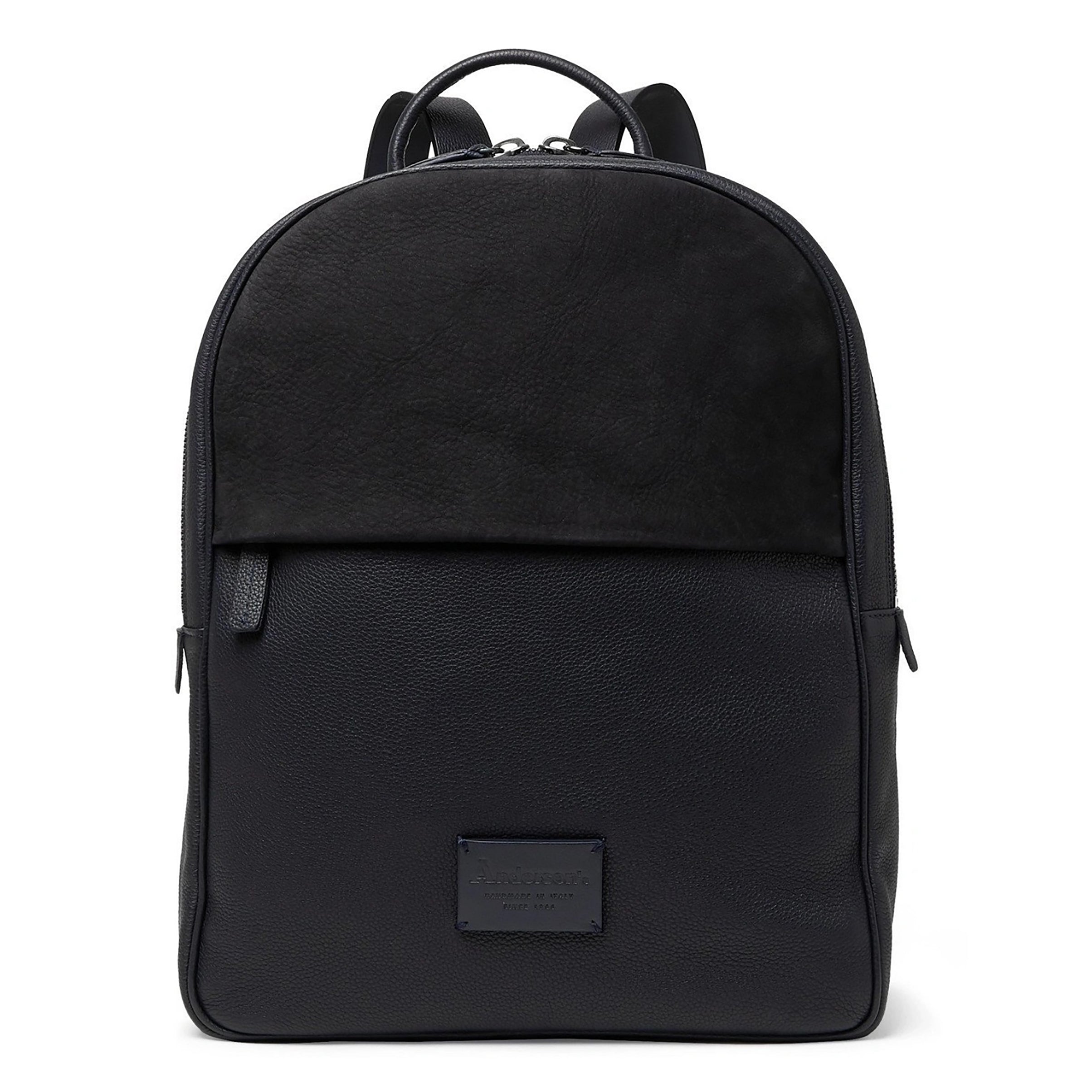 Navy Calf-Leather & Nubuck Business-Casual Backpack - Anderson's