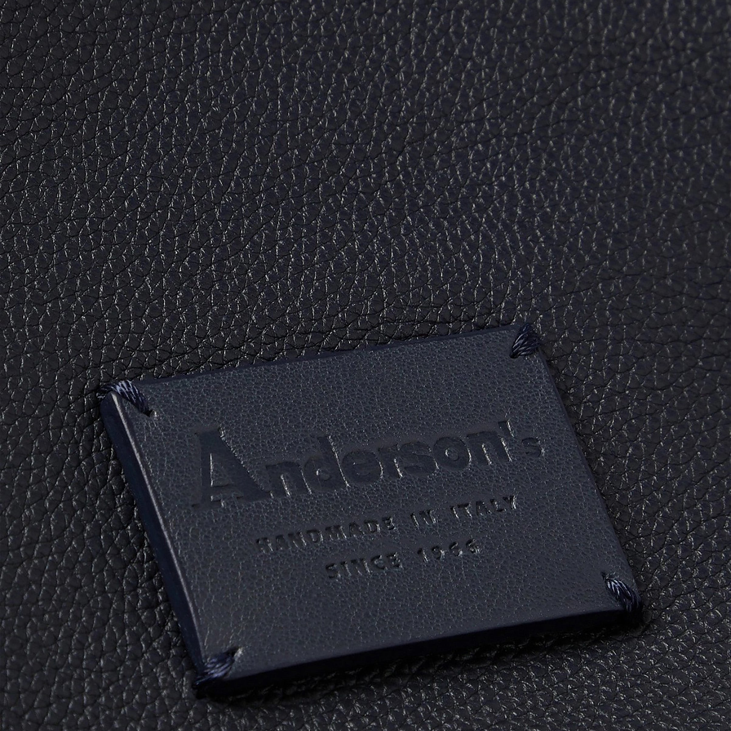 Navy Calf-Leather & Nubuck Business-Casual Backpack - Anderson's