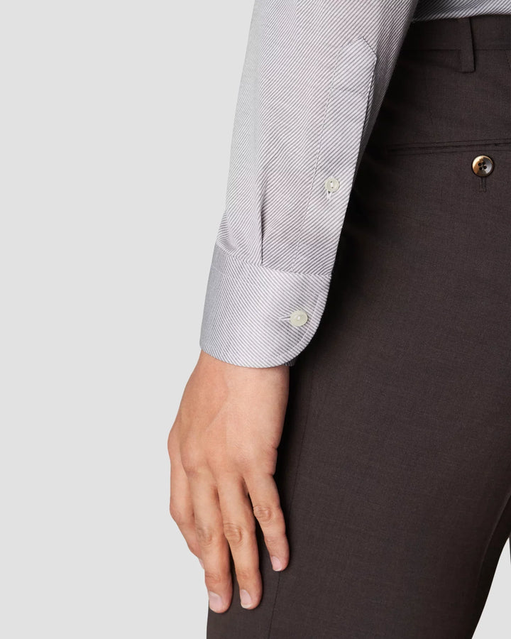 Gray King Knit Stretch Slim Fit Dress Shirt - ETON