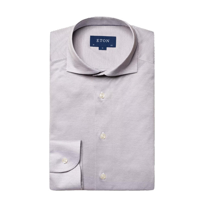 Gray King Knit Stretch Slim Fit Dress Shirt - ETON