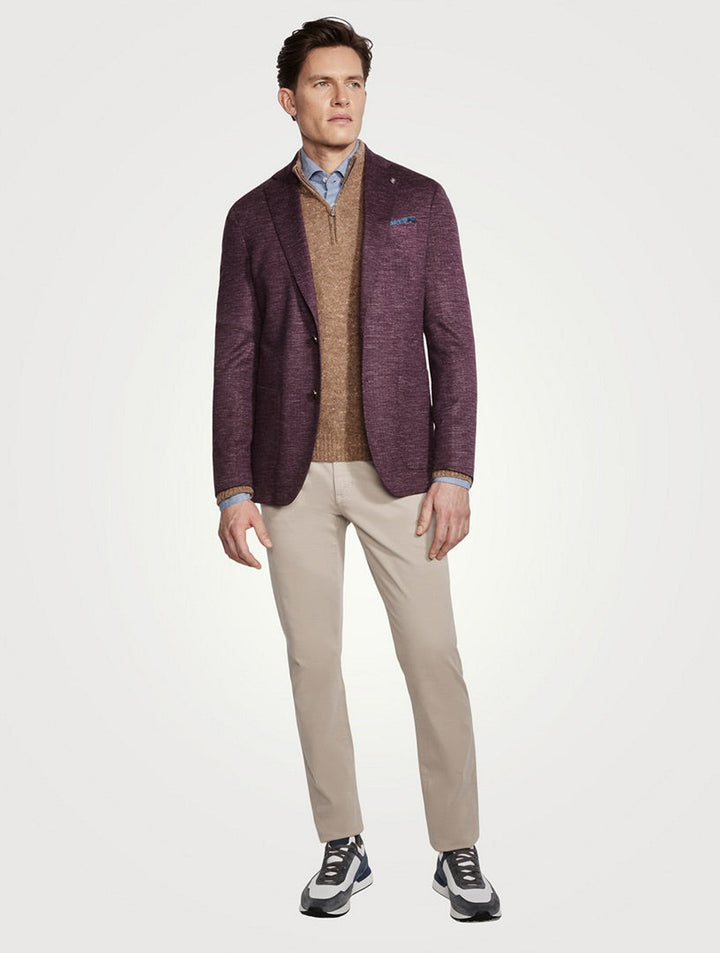 Cranberry Comfortwear Knit Hartford Contemporary Fit Unconstructed Sport Coat - Jack Victor