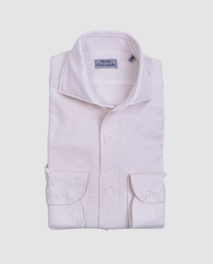 Lavender Cotton Jersey Stretch Casual Shirt - Orian - Boutique Jacques Last Call