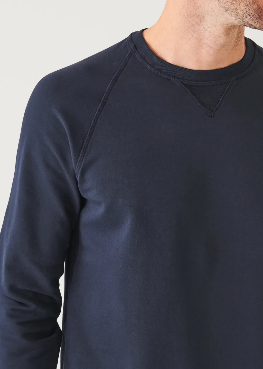 Midnight Blue Pima Stretch Fleece Crewneck - Patrick Assaraf - Boutique Jacques Last Call