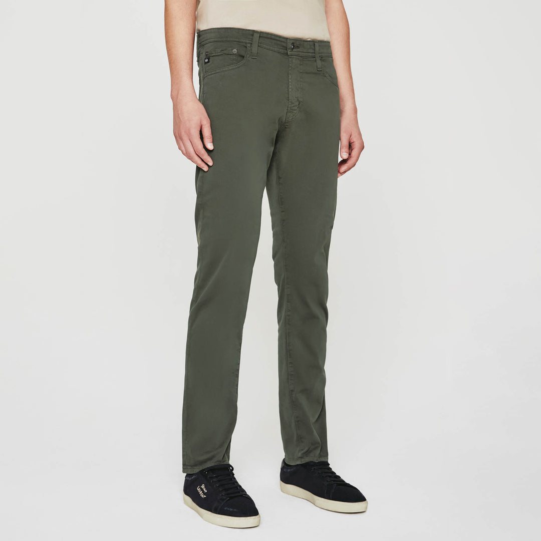 Forest Moss (Green) Sueded Tellis Modern Slim Fit Pants - AG Jeans