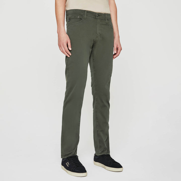 Forest Moss (Green) Sueded Tellis Modern Slim Fit Pants - AG Jeans