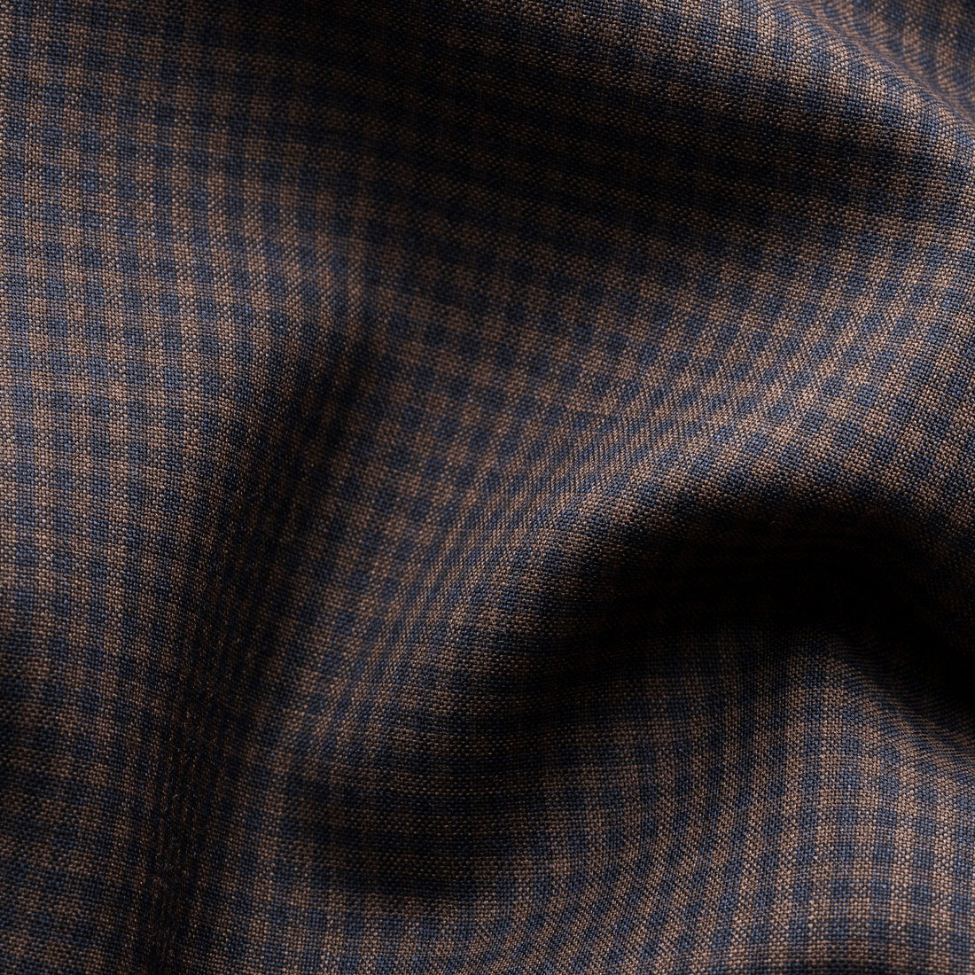 Dark Brown Micro Check Merino Wool Slim Fit Shirt - ETON