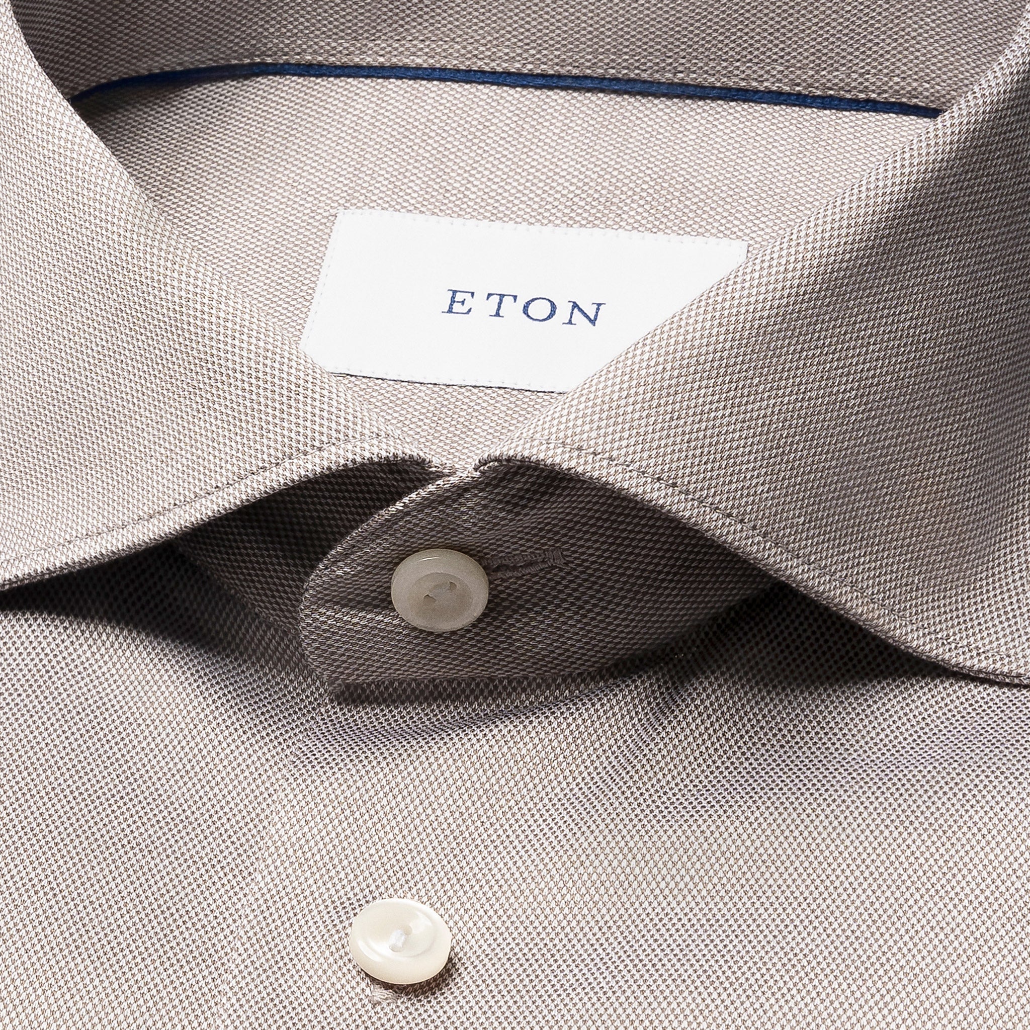 Beige Filo Di Scozia Cotton Knit Slim Fit Casual Shirt - ETON