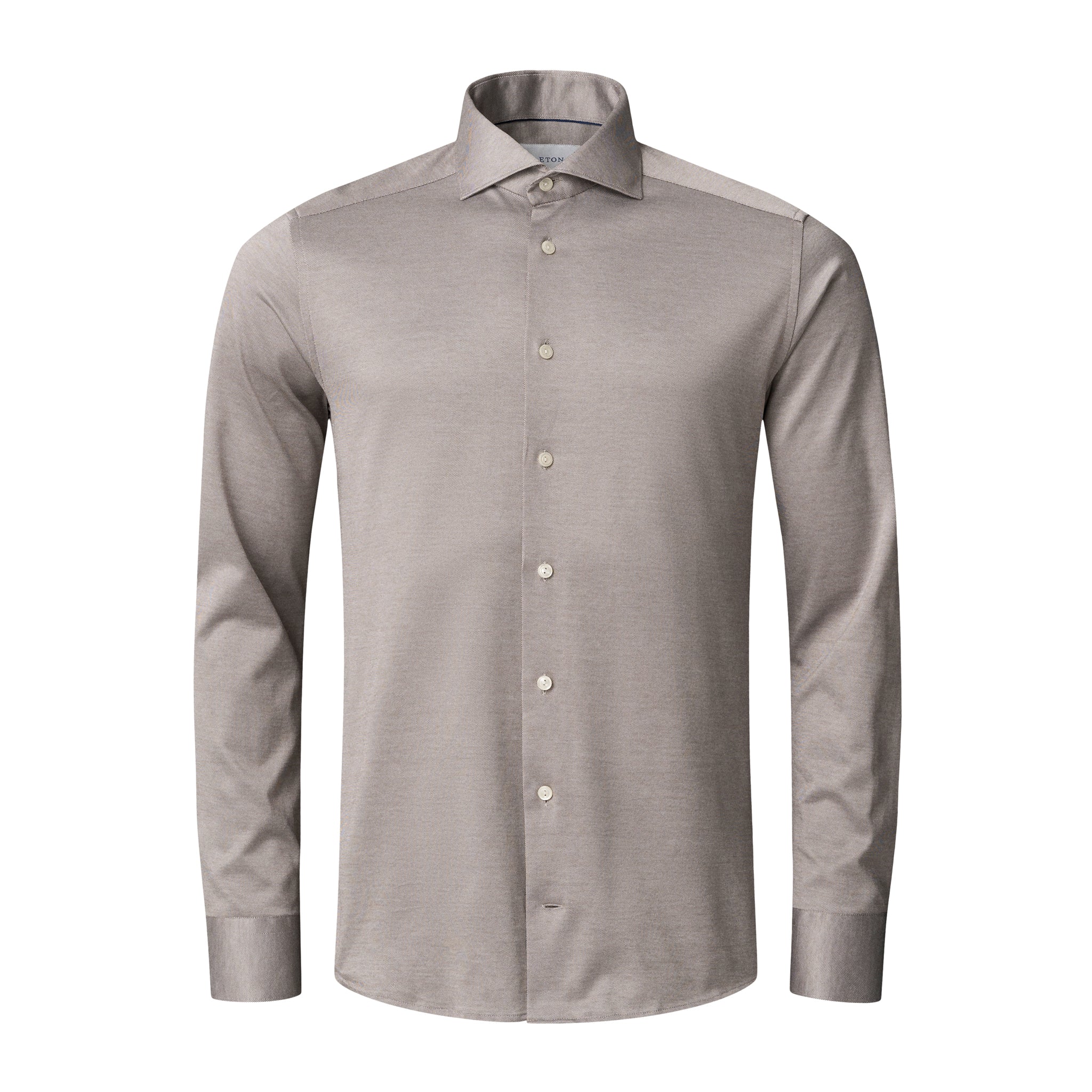 Beige Filo Di Scozia Cotton Knit Slim Fit Casual Shirt - ETON