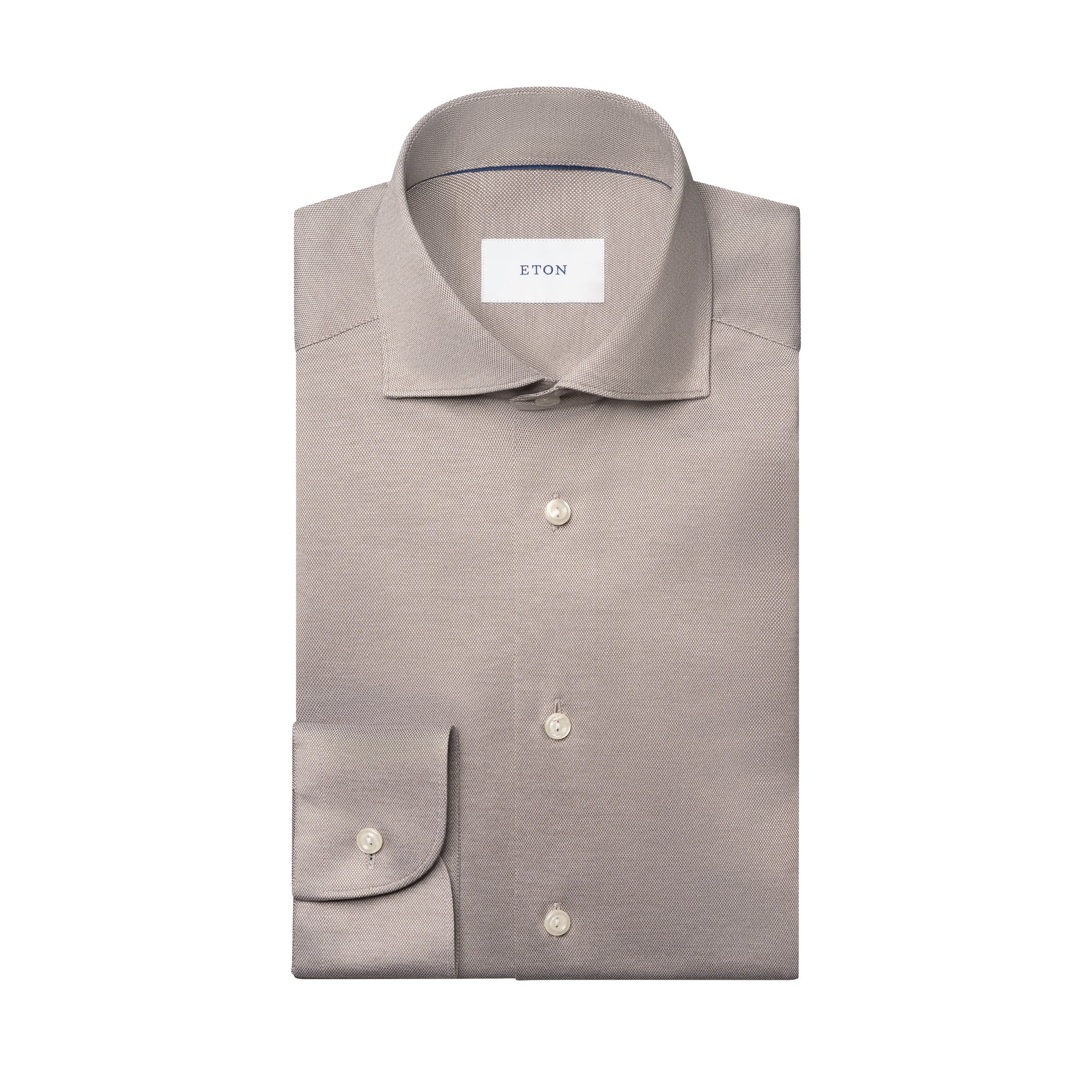 Beige Filo Di Scozia Cotton Knit Slim Fit Casual Shirt - ETON