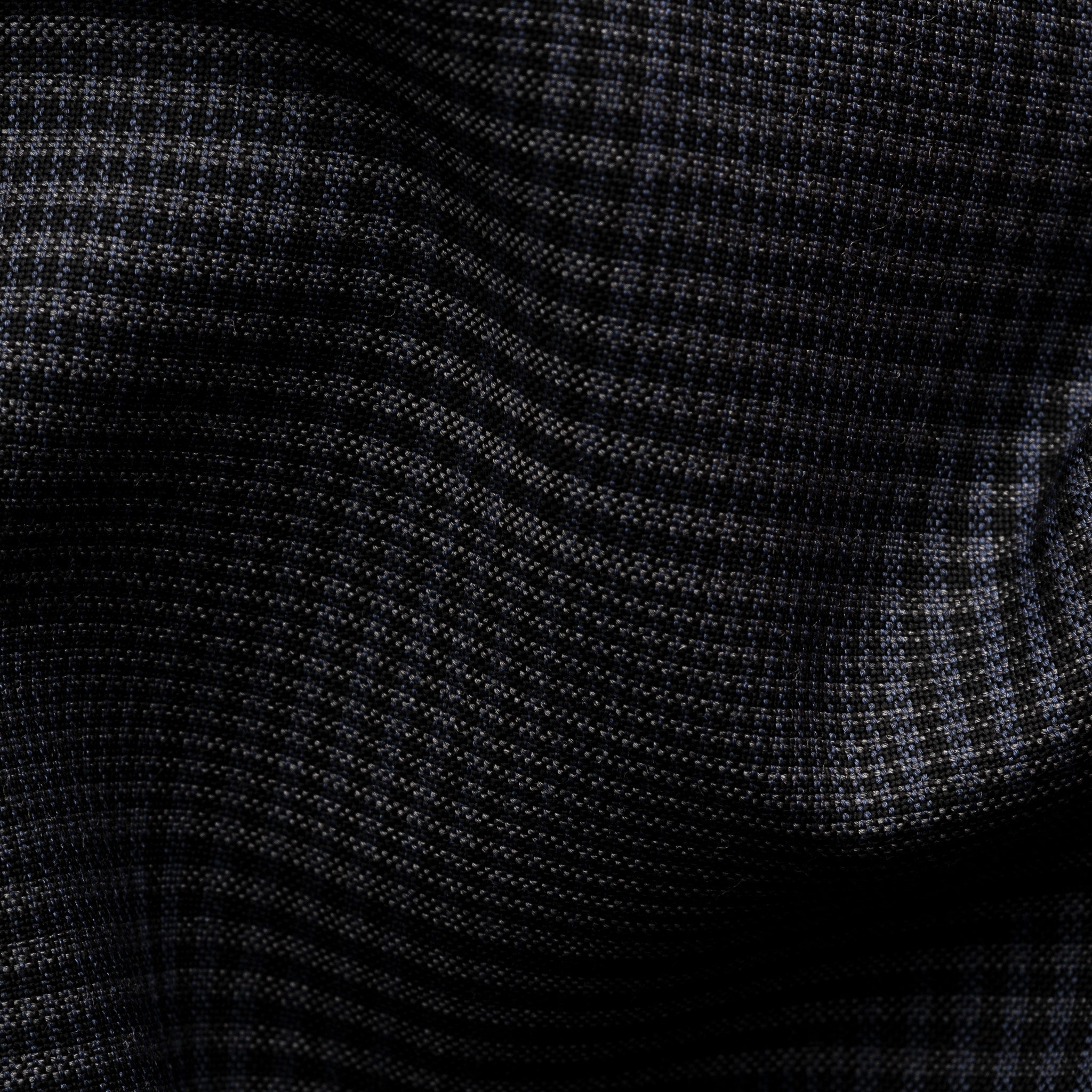 Dark Navy & Gray Check Merino Wool Contemporary Fit Shirt - ETON